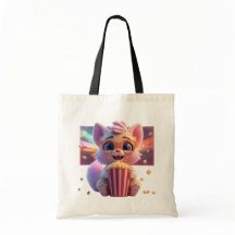 Süße Popcorn-Kitty-Tragetasche