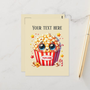 Süße Popcornliebhaber fügen Nachricht hinzu Postkarte