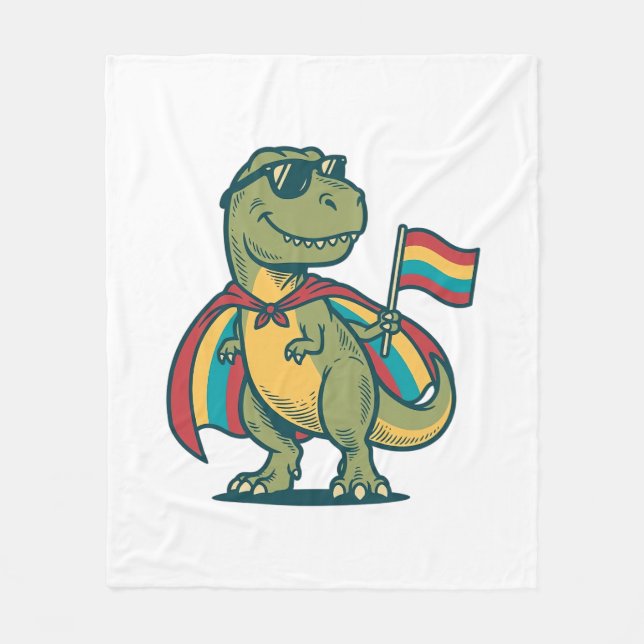 Süße Pride-Dinosaurier-Vektor-Shirt-Design_1 Fleecedecke (Vorderseite)