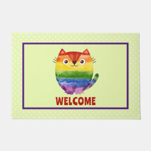 Süße Pride-Kitty-Aquarell-Anpassung Fußmatte