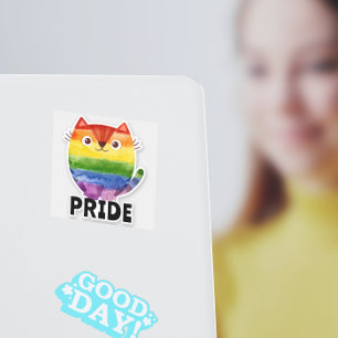 Süße Pride-Kitty-Wasserfarbe-Vinyl-Aufkleber Aufkleber
