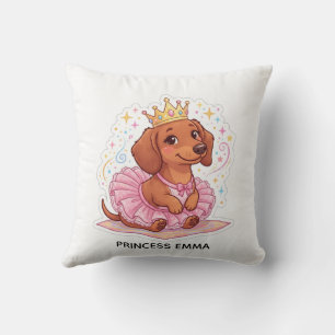 Süße Prinzessin Dachshund Benutzerdefinierter Name Kissen