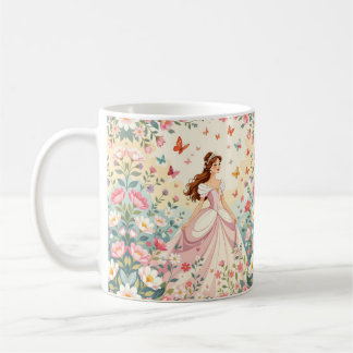 Süße Prinzessin mit Schmetterlingen Kaffeetasse