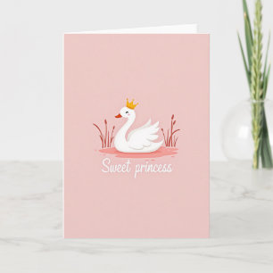 Süße Prinzessin Schwan Kunstkarte Karte