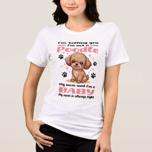 Süße Pudel-Baby-Hundemama Tri-Blend Shirt
