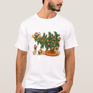 Süße Pug-Weihnachtsbaum-Szene – Lustige Feiertags- T-Shirt