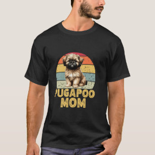Süße Pugapoo-Hundemama Lustiger Retro-Hundemama-Va T-Shirt