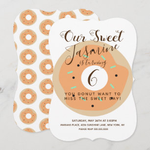 Süße Pumpkin Sprinkle Donut Geburtstag Einladung
