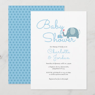 Süße Punkte Elefanten Baby Shower / Sprinkle Einladung