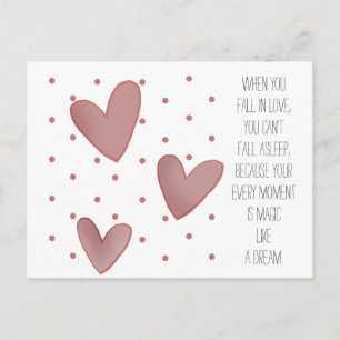 Süße Punkte und Herz Muster Valentinstag Postkarte