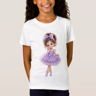 Süße Puppe Lila Kleid Mädchen T-Shirt