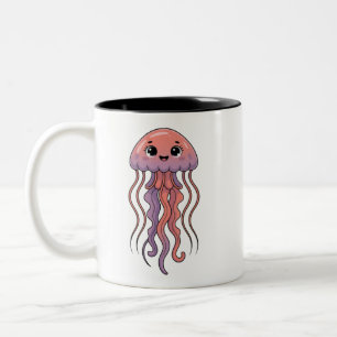 Süße Quallen Ozean-Ästhetik Zweifarbige Tasse