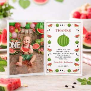 Süße/r in einer Wassermelone Wassermelone 1. Gebur Dankeskarte