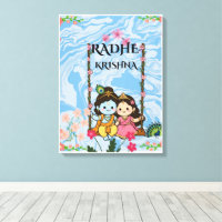 Süße Radha Krishna auf Schaukel-Wandkunst | Shri R