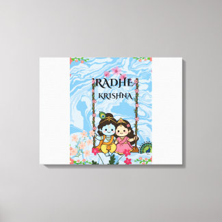 Süße Radha Krishna auf Schaukel-Wandkunst | Shri R Leinwanddruck