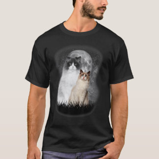 süße Ragdoll-Katze mit Mond Ragdoll-Katze Haustier T-Shirt