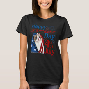 Süße Ragdoll-Katze Unabhängigkeitstag USA 4. Juli T-Shirt