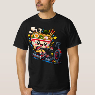 Süße Ramen-Schale Rudergerät Cartoon Fitness T-Shirt