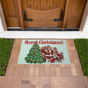 Süße Rattenfamilie Weihnachten Fußmatte
