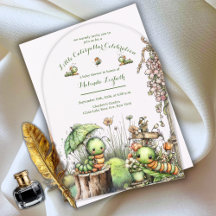Süße Raupe Garten Baby Shower Einladung