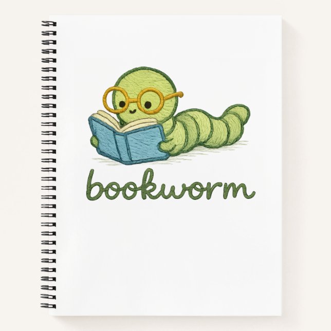 Süße Raupen-Lesebuch Notizbuch (Vorderseite)