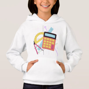Süße Rechner- und Schulmaterial-Illustration Hoodie