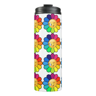 Süße Regenbogen-Blumen-Thermotasse Thermosbecher