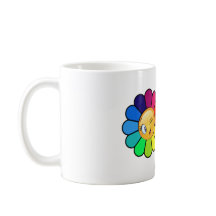 Süße Regenbogen-Blumen-Zwinkern-Gesicht-Kaffeetass