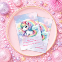 Süße Regenbogen-Einhorn-Zauber-Tag-Dankeschön-Kart