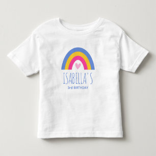 Süße Regenbogen-Schrift zum 3. Geburtstag, persona Kleinkind T-shirt