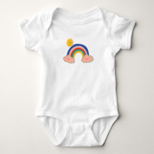 Süße Regenbogen-Sonne Kinder Zurück zur Schule DIY Baby Strampler