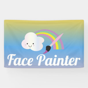 Süße Regenbogen- und Pinsel-Gesichtsmaler-Künstler Banner