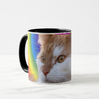 Süße Regenbogenfarbene Katzenfoto Tasse