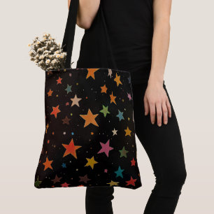 Süße Regenbogenfarbene Sterne Galaxie Schwarzer Hi Tasche
