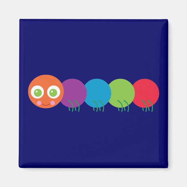 Süße Regenbogenraupe Magnet (Vorne)