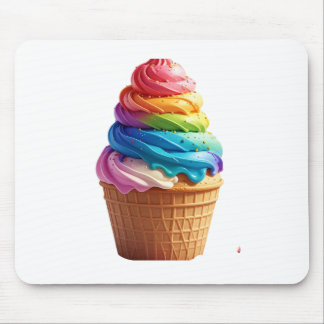 Süße Regenbogenwirbel-Eis-Waffel-Tüte Mousepad