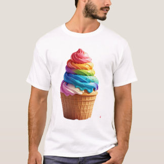 Süße Regenbogenwirbel-Eis-Waffel-Tüte T-Shirt