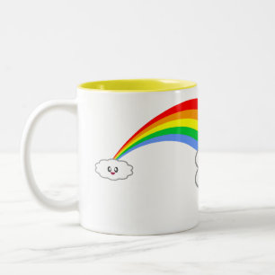 SÜßE REGENBOGENWOLKEN ENTZÜCKENDER BECHER ZWEIFARBIGE TASSE