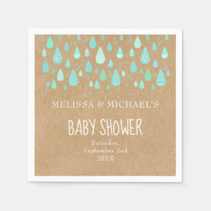 Süße Regentropfen Paare Baby Shower/Rüstikale Stre Serviette