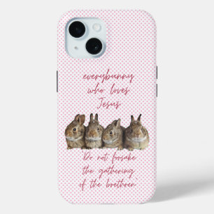 Süße religiöse rosa Punkte braune Hasen kuscheln s Case-Mate iPhone Hülle
