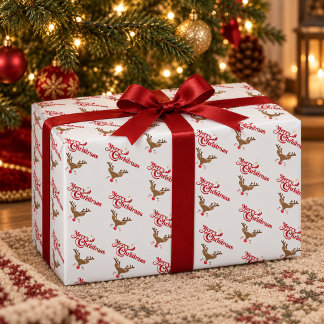 Süße Rentier Frohe Weihnachten Geschenkpapier