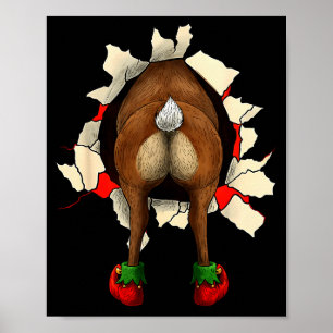 Süße Rentier-Hintern-Durchbruch-Weihnachten Poster