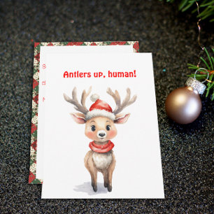 Süße Rentier-Rudolph-Weihnachtsgrüße-Postkarte Feiertagskarte