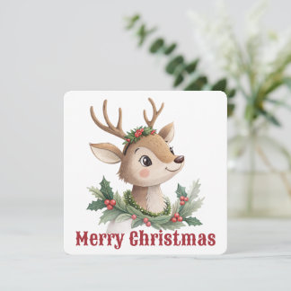 Süße Rentier-Weihnachtsgrußkarte Feiertagskarte