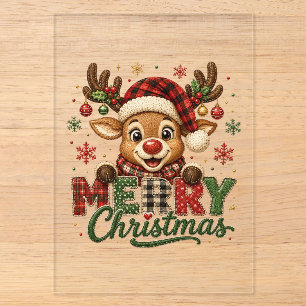 Süße Rentiere Frohe Weihnachten Acryleinladungen