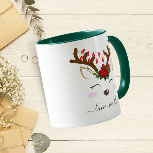 Süße Rentiere Frohe Weihnachten Geschenk Grüner Ka Tasse