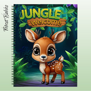 Süße Rentiere Jungle Willkommen Reh Wildtier Reh � Notizbuch