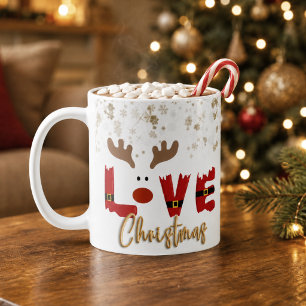 Süße Rentiere LIEBEN Weihnachtsfeiertage Kaffeetasse