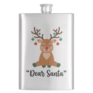 Süße Rentiere Lieber Santa Weihnachts ArtCozy Urla Flachmann