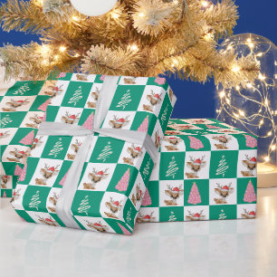 Süße Rentiere Weihnachtsmann Frohe Weihnachten Bau Geschenkpapier